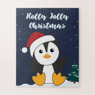 ペンギンクリスマス雪の冬の動物ペンギンジグ ジグソーパズル
