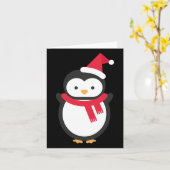 ペンギンクリスマス カード (黄色い花)