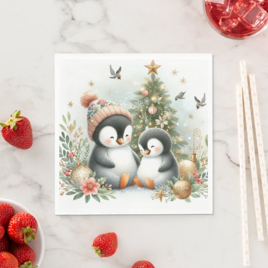 ペンギンクリスマス スタンダードランチョンナプキン (インサイチュ)