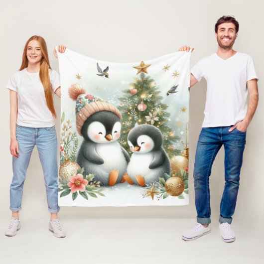 ペンギンクリスマス フリースブランケット (インサイチュ)
