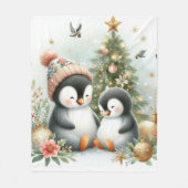 ペンギンクリスマス フリースブランケット (正面)
