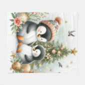 ペンギンクリスマス フリースブランケット (正面(横))