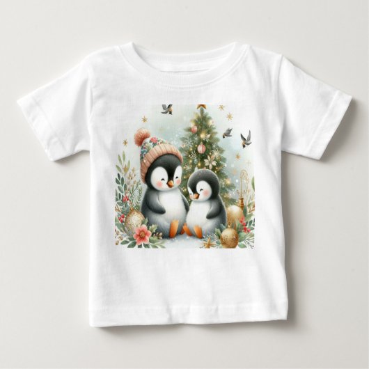 ペンギンクリスマス ベビーTシャツ (正面)