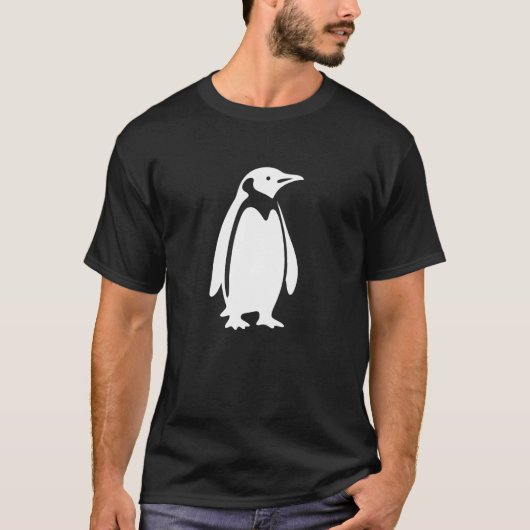 ペンギンクールシルエットミニマルデザイン Tシャツ (正面)