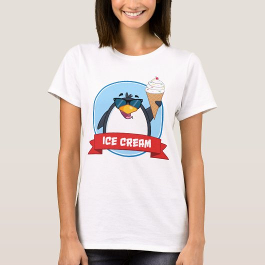ペンギンクールホールディングアイスクリーム Tシャツ (正面)