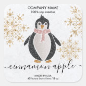 ペンギングリッタークリスマススノーウィンタースクエアスティック スクエアシール (正面)