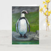 ペンギングリーティングカード カード (黄色い花)