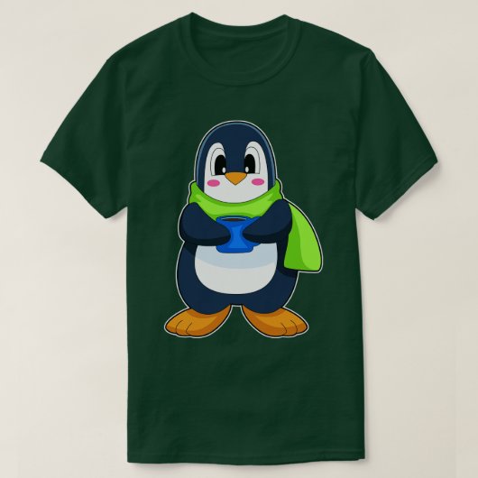 ペンギンコーヒーカップ Tシャツ (デザイン正面)