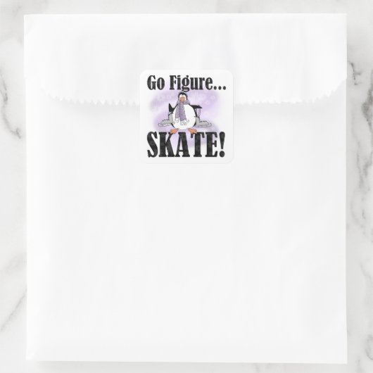 ペンギンゴー姿スケートTシャツ&ギフト スクエアシール (バッグ)