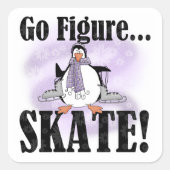 ペンギンゴー姿スケートTシャツ&ギフト スクエアシール (正面)