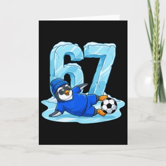 ペンギンサッカー67 アイススライド 面白いウィンタースポーツ カード (正面)