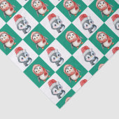 ペンギンサンタウォーターカラーメリークリスマスパターン 薄葉紙 (詳細)