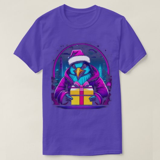 ペンギンサンタクリスマスペンギンパジャマ Tシャツ (デザイン正面)