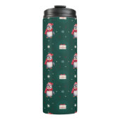 ペンギンサンタグリーンハッピーメリークリスマスパターン タンブラー (正面)