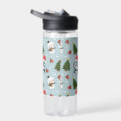 ペンギンサンタハッピーメリークリスマスツリーパターン ウォーターボトル (右面)