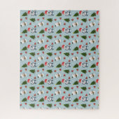 ペンギンサンタハッピーメリークリスマスツリーパターン ジグソーパズル (縦)