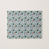 ペンギンサンタハッピーメリークリスマスツリーパターン ジグソーパズル (横)