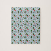 ペンギンサンタハッピーメリークリスマスツリーパターン ジグソーパズル (縦)