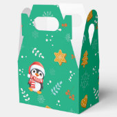 ペンギンサンタハッピーメリークリスマスツリーパターン フェイバーボックス (オープン)