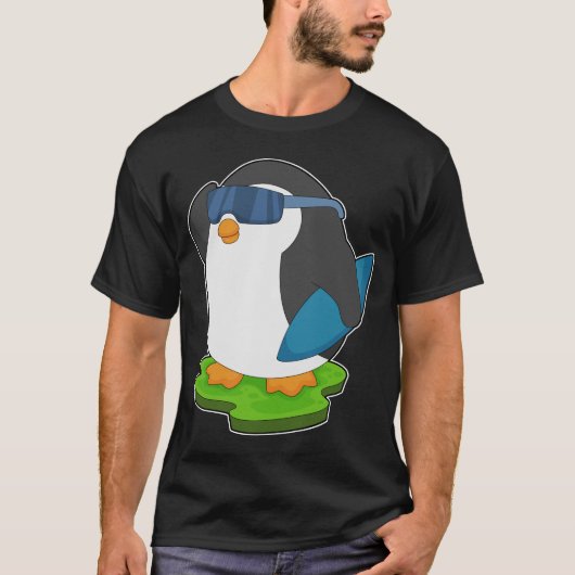 ペンギンサーファーサーフボード Tシャツ (正面)