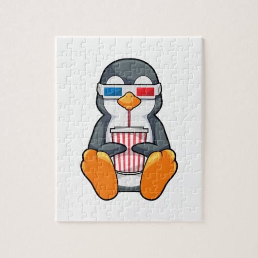 ペンギンシネマグラス飲みカップ ジグソーパズル (縦)