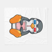 ペンギンシネマグラス飲みカップ フリースブランケット (正面(横))