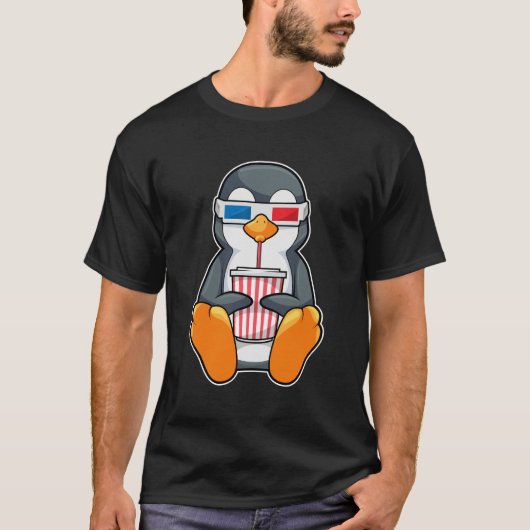 ペンギンシネマグラス飲みカップ Tシャツ (正面)