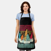 ペンギンシャツヴィンテージレトロスタイルペンギン エプロン (着用した状態)