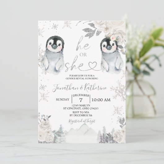 ペンギンジェンダーが冬の雪片を明らかにする 招待状 (スタンド正面)