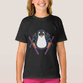 ペンギンスキースキースキーヤースキーポール Tシャツ (正面)