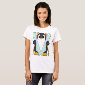 ペンギンスキーヤー スキー 冬のスポーツ Tシャツ (正面フル)