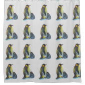 ペンギンスケッチ シャワーカーテン (正面)