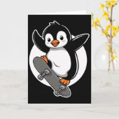ペンギンスケーター スケートボード スケートボーディング スケート カード (黄色い花)
