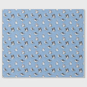 ペンギンスケートで滑る模様 ラッピングペーパー (フラット)