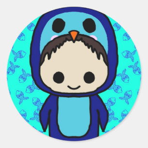 ペンギンスーツ(かわいいクラブ)の男の子 ラウンドシール