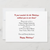 ペンギンズウィンターシーンホリデーパーティー招待状 招待状 (裏面)