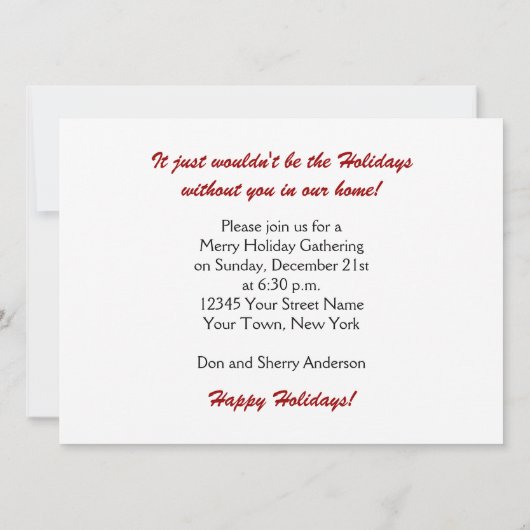 ペンギンズウィンターシーンホリデーパーティー招待状 招待状 (裏面)