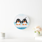 ペンギンズオンアイスバーグクロック ラウンド壁時計 (ホーム)