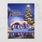 ペンギンズクリスマスお祝い ポストカード (正面)