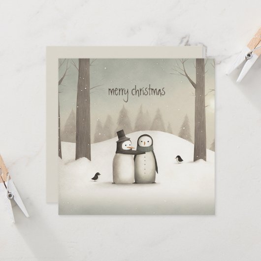 ペンギンズクリスマス カード (正面/裏面インサイチュ)