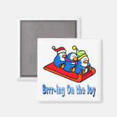 ペンギンズスリディングウィンターホリデーシーン マグネット (正面/裏面)