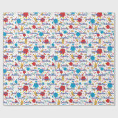 ペンギンズトナカイ極熊の名パーソナライズされた前 ラッピングペーパー (フラット)