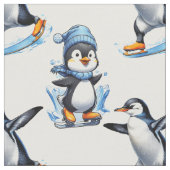 ペンギンズパターンデザイン ファブリック (クローズアップ)