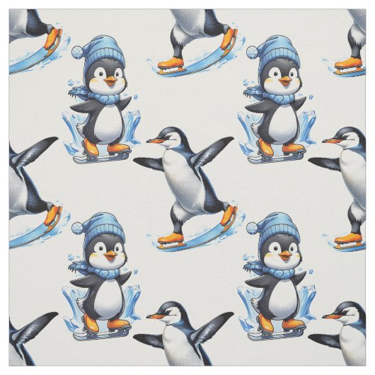 ペンギンズパターンデザイン ファブリック (見本)