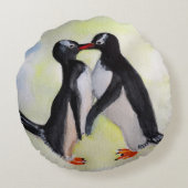 ペンギンズブラッシュポリエステルラウンドスロークッション ラウンドクッション (裏面)