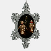 ペンギンズホリデーライトディスプレイ スノーフレークピューターオーナメント (左)