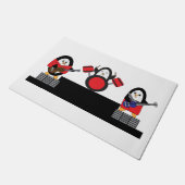 ペンギンズミュージックバンドロックアンドロール ドアマット (アングル)