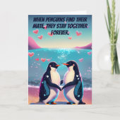 ペンギンズメイトフォーライフフィアンセ/ガールフレンド誕生日 カード (正面)
