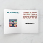 ペンギンズメイトフォーライフフィアンセ/ガールフレンド誕生日 カード (内部)