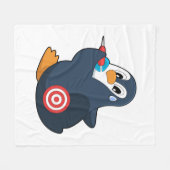 ペンギンダーツダーツダーツボード フリースブランケット (正面(横))